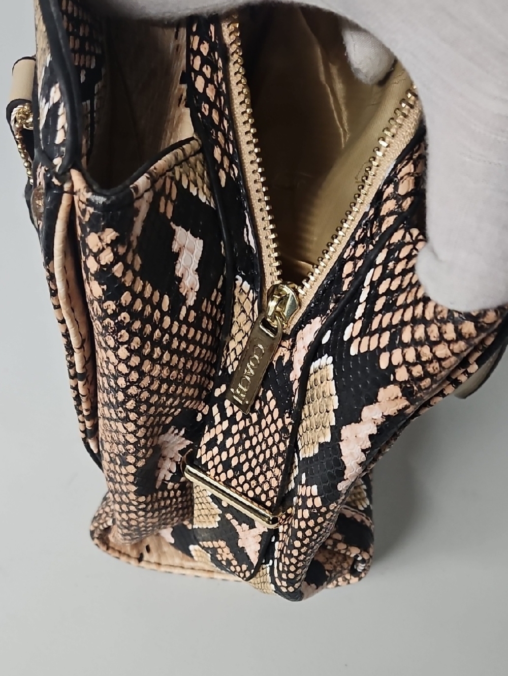 Coach Python-embossed leather Satchel - Picture 9 of 9